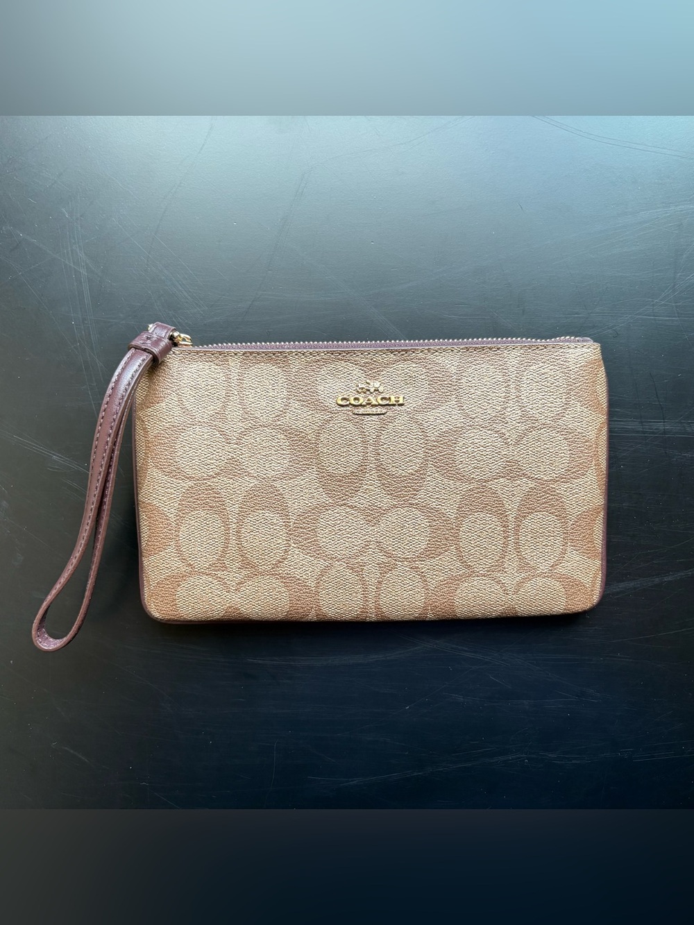 Coach Large Wristlet in Signature Coated Canvas - Picture 1 of 3